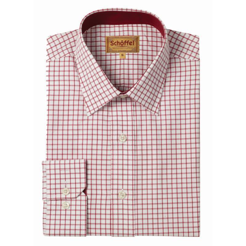 Schoffel Cambridge Tailored Sporting Fit Mens Shirt - Red - William Powell