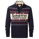 Schoffel Christmas 1/4 Zip Mens Jumper - Navy - William Powell