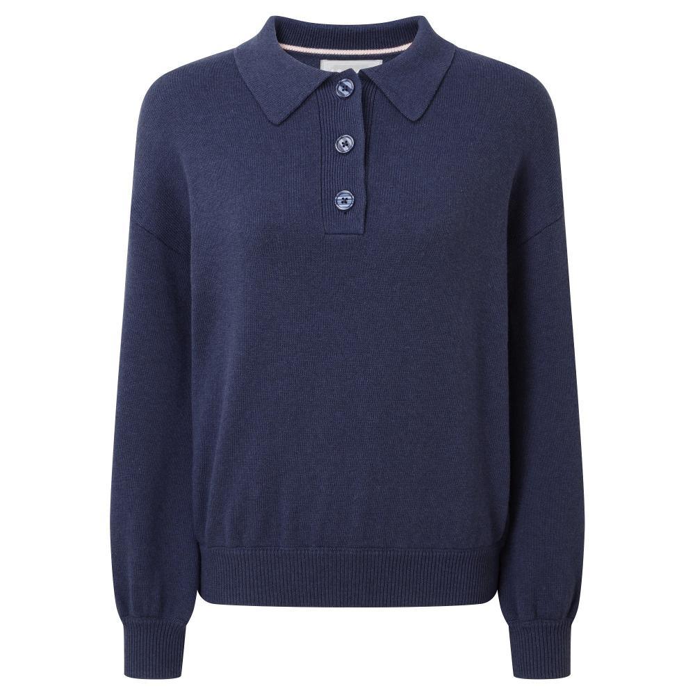 Schoffel Clovelly Collared Ladies Jumper - French Navy - William Powell