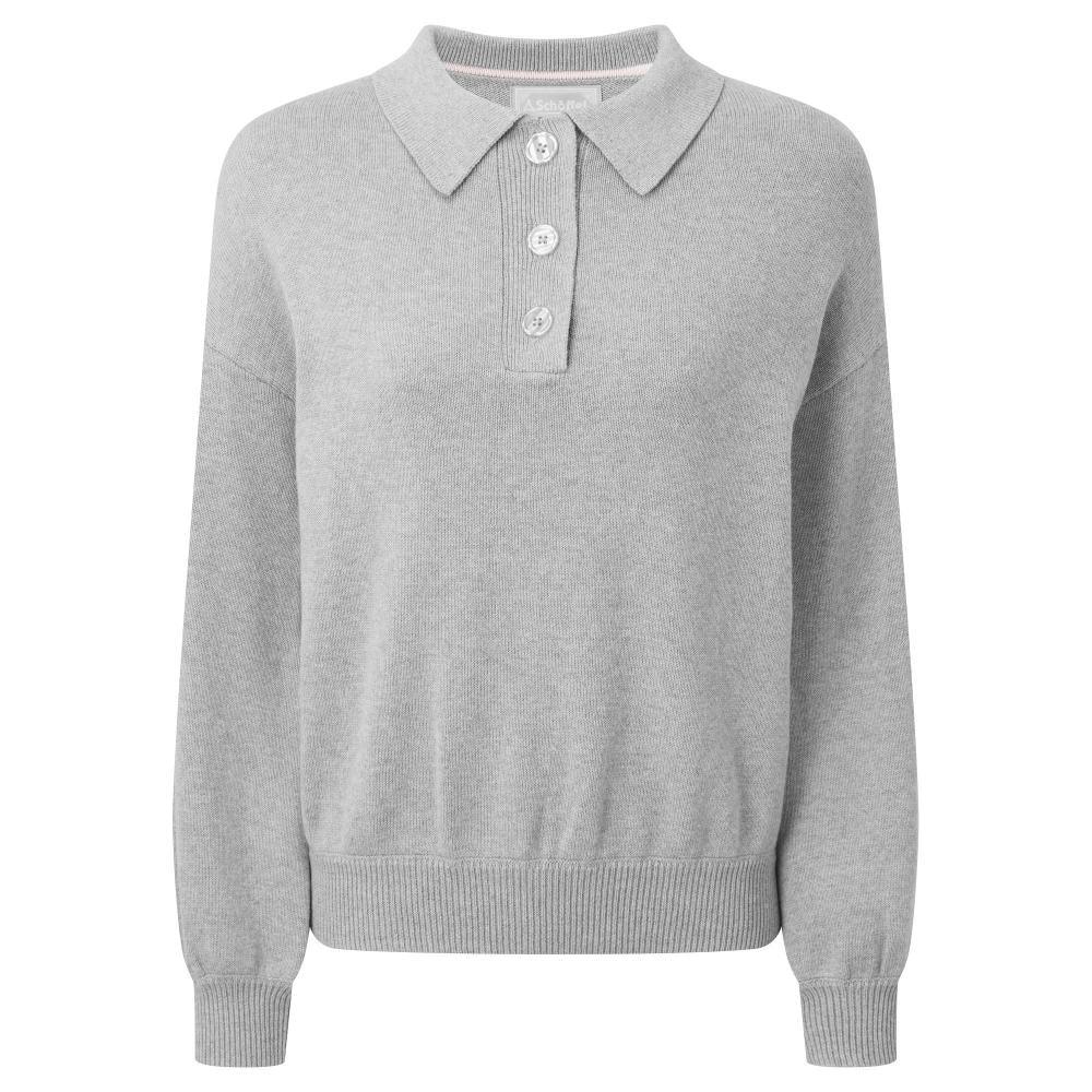 Schoffel Clovelly Collared Ladies Jumper - Silver Grey - William Powell