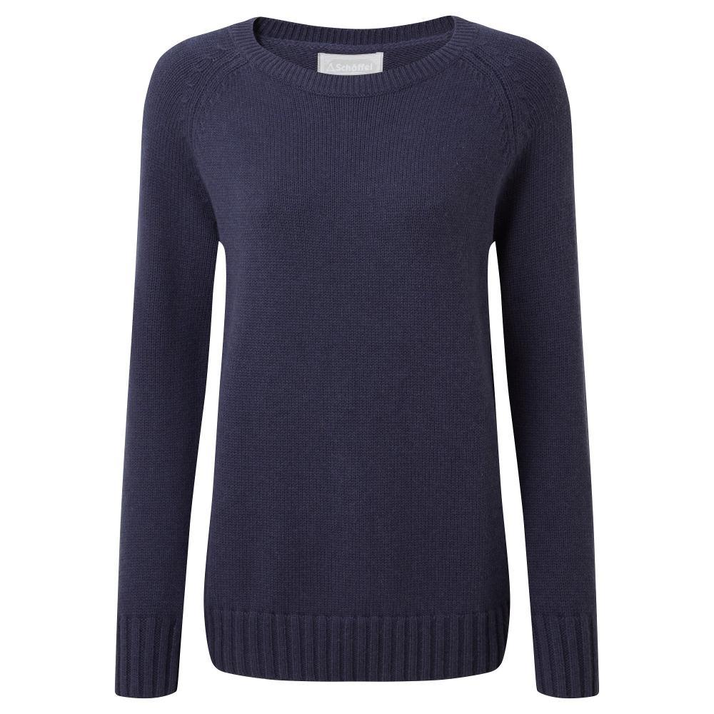 Schoffel Cornwall Cotton Crew Ladies Jumper - Washed Navy - William Powell