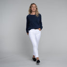 Schoffel Cornwall Cotton Crew Ladies Jumper - Washed Navy - William Powell