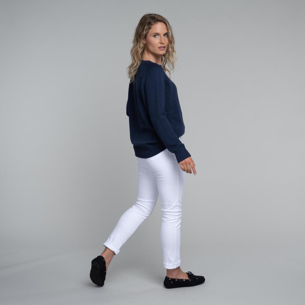 Schoffel Cornwall Cotton Crew Ladies Jumper - Washed Navy - William Powell