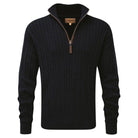 Schoffel Cotton Cashmere Cable 1/4 Zip Jumper - Navy - William Powell