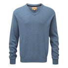 Schoffel Cotton Cashmere V Neck Jumper - Denim - William Powell