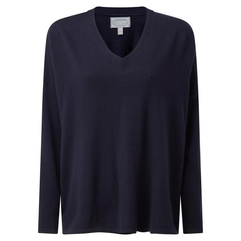 Schoffel Devon Merino Ladies Jumper - Navy - William Powell