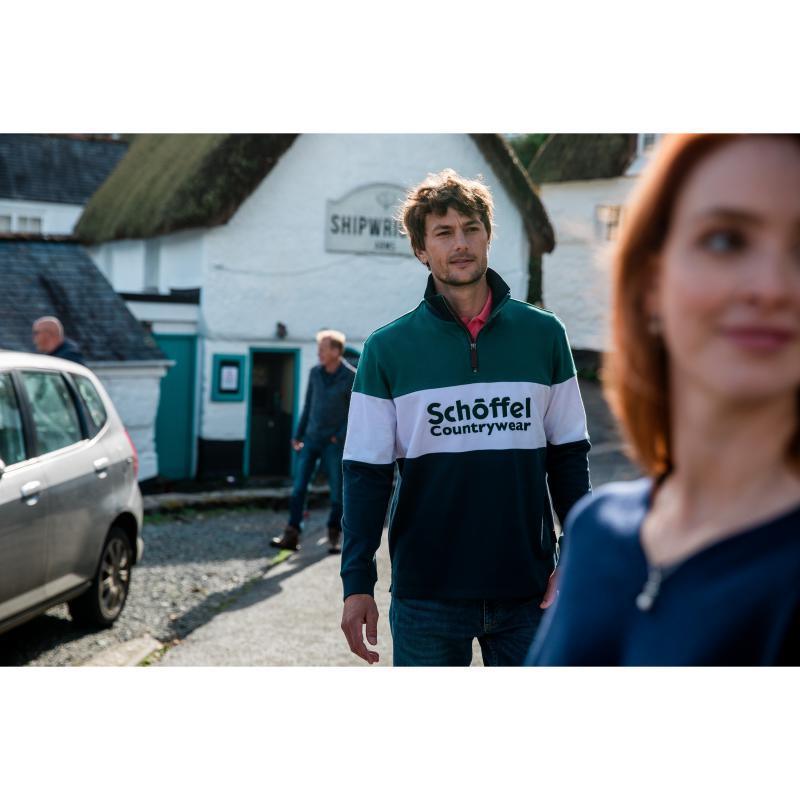 Schoffel Exeter Heritage 1/4 Zip Jumper - Navy - William Powell
