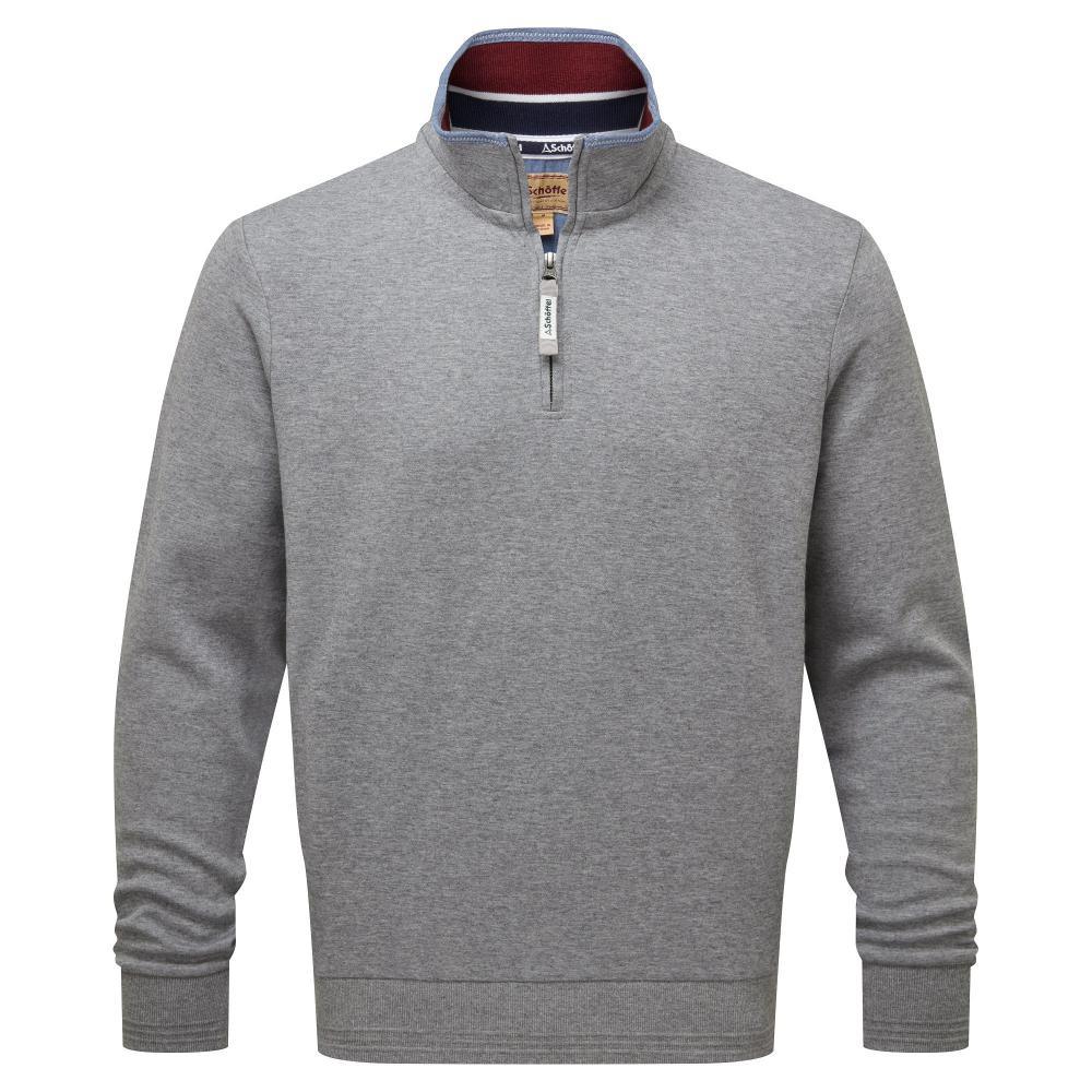 Schoffel Falmouth 1/4 Zip Mens Leisure Sweatshirt - Grey - William Powell