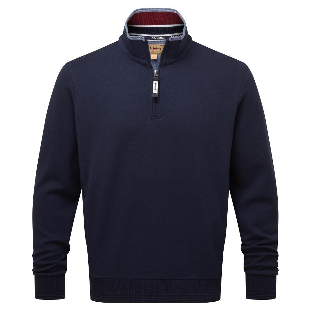 Schoffel Falmouth 1/4 Zip Mens Leisure Sweatshirt - Navy - William Powell