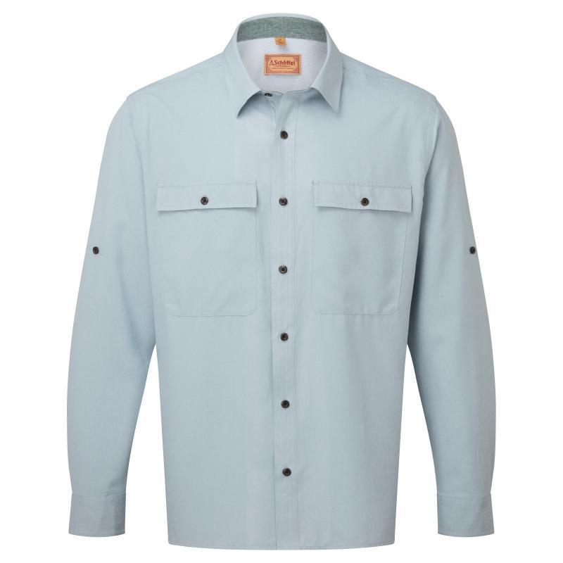 Schoffel Findhorn Technical Mens Fishing Shirt - Ice Grey - William Powell