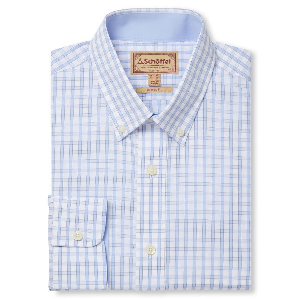 Schoffel Harlyn Tailored Mens Shirt - Blue Check - William Powell