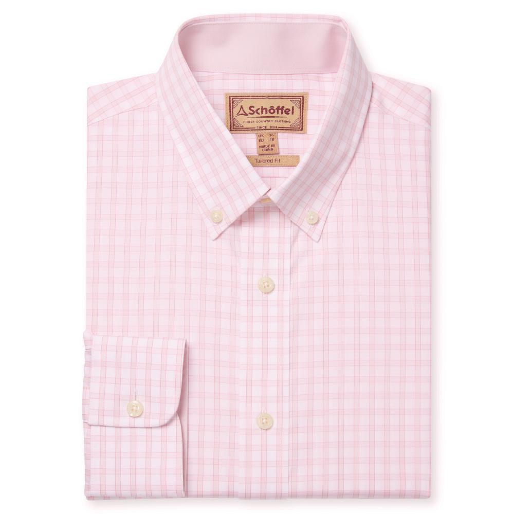 Schoffel Harlyn Tailored Mens Shirt - Pink Check - William Powell