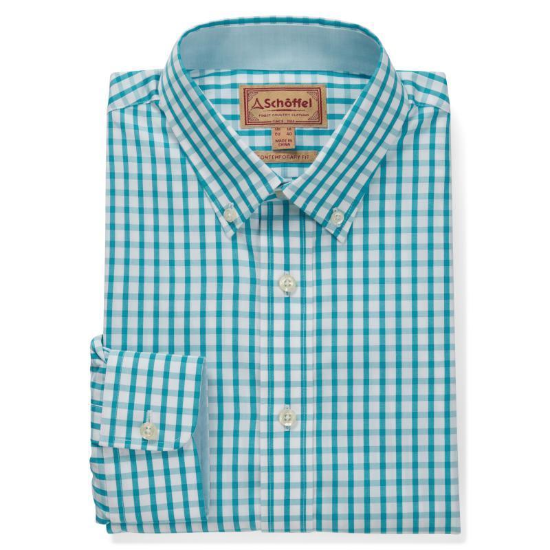 Schoffel Harlyn Tailored Mens Shirt - Sea Blue - William Powell