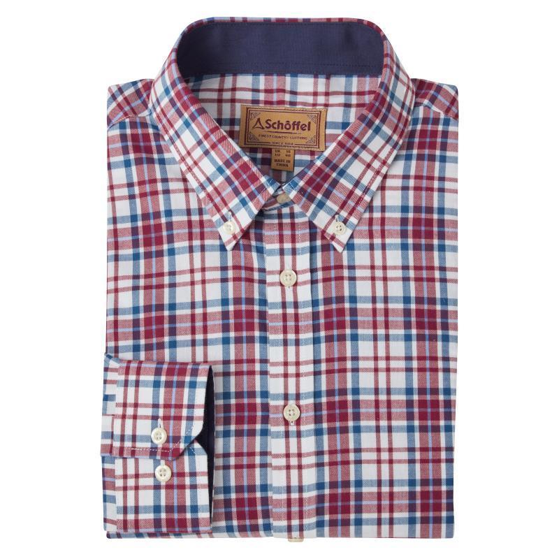 Schoffel Healey Tailored Mens Shirt - Bordeaux - William Powell