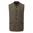 Schoffel Holcot Mens Tweed Waistcoat - Loden Green Herringbone Tweed - William Powell