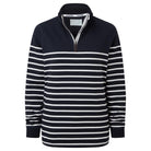 Schoffel Hope Cove 1/4 Zip Ladies Sweatshirt - Navy Stripe - William Powell