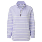 Schoffel Hope Cove 1/4 Zip Ladies Sweatshirt - Pale Blue Stripe - William Powell