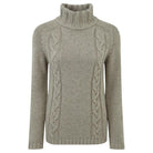 Schoffel Ladies Merino Cable Roll Neck Jumper - Mink - William Powell