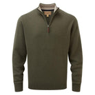 Schoffel Lambswool 1/4 Zip Neck Mens Jumper - Moss - William Powell