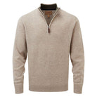 Schoffel Lambswool 1/4 Zip Neck Mens Jumper - Oat - William Powell