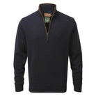 Schoffel Lambswool Aerobloc 1/4 Zip Neck Jumper - Navy - William Powell