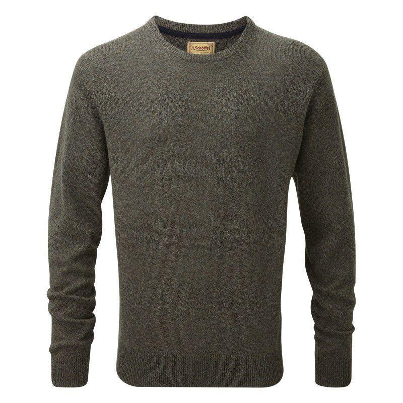 Schoffel Lambswool Crew Neck Jumper - Mole - William Powell