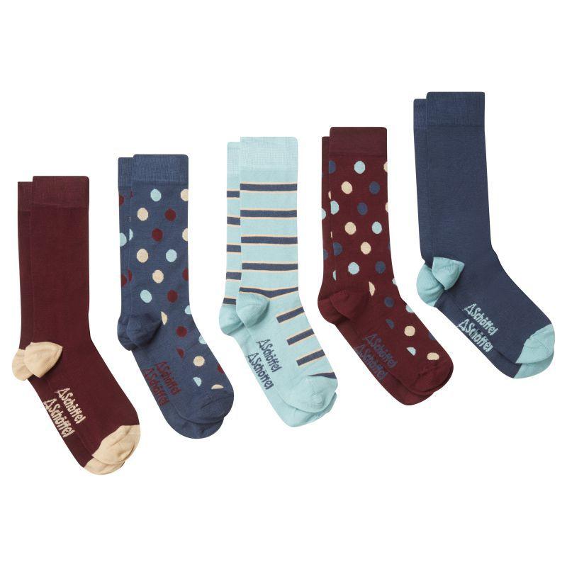 Schoffel Mens Bamboo Socks (Box of 5) 7-11 UK - Pale Blue Mix - William Powell