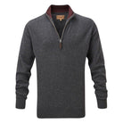 Schoffel Merino 1/4 Zip with Contrast Trims - Charcoal / Fig - William Powell