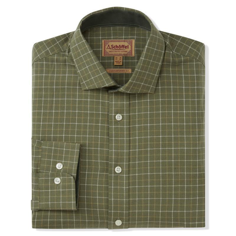 Schoffel Newton Tailored Sporting Fit Mens Shirt - Lovat Check - William Powell