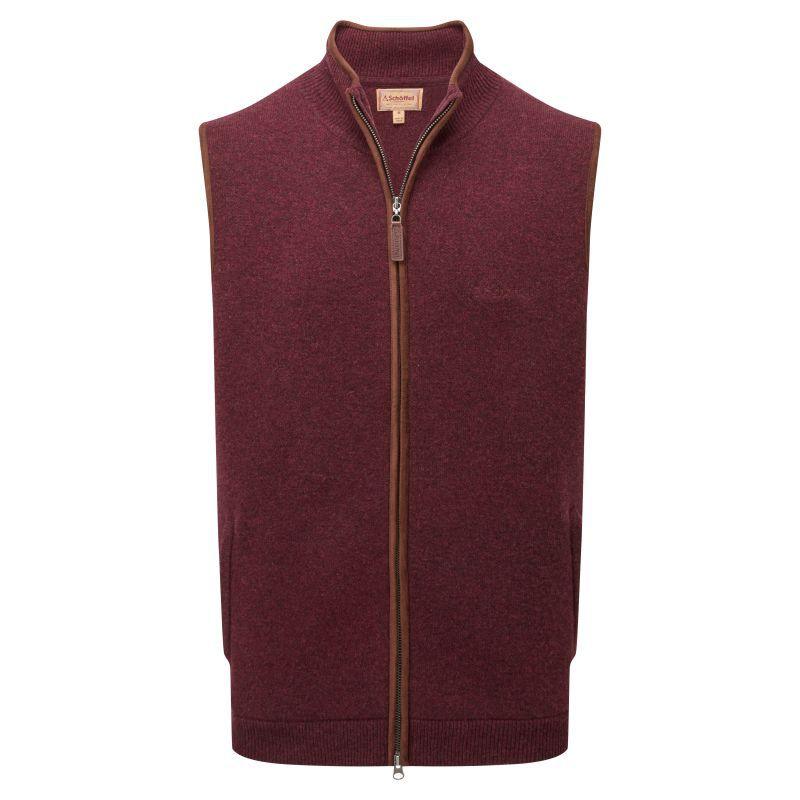 Schoffel Orkney Merino Mens Gilet - Damson - William Powell