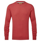 Schoffel Pima Cotton Cable Crew Neck Mens Jumper - Cherry - William Powell