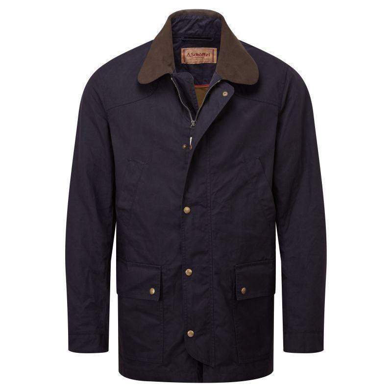 Schoffel Preston Mens Wax Jacket - Navy - William Powell