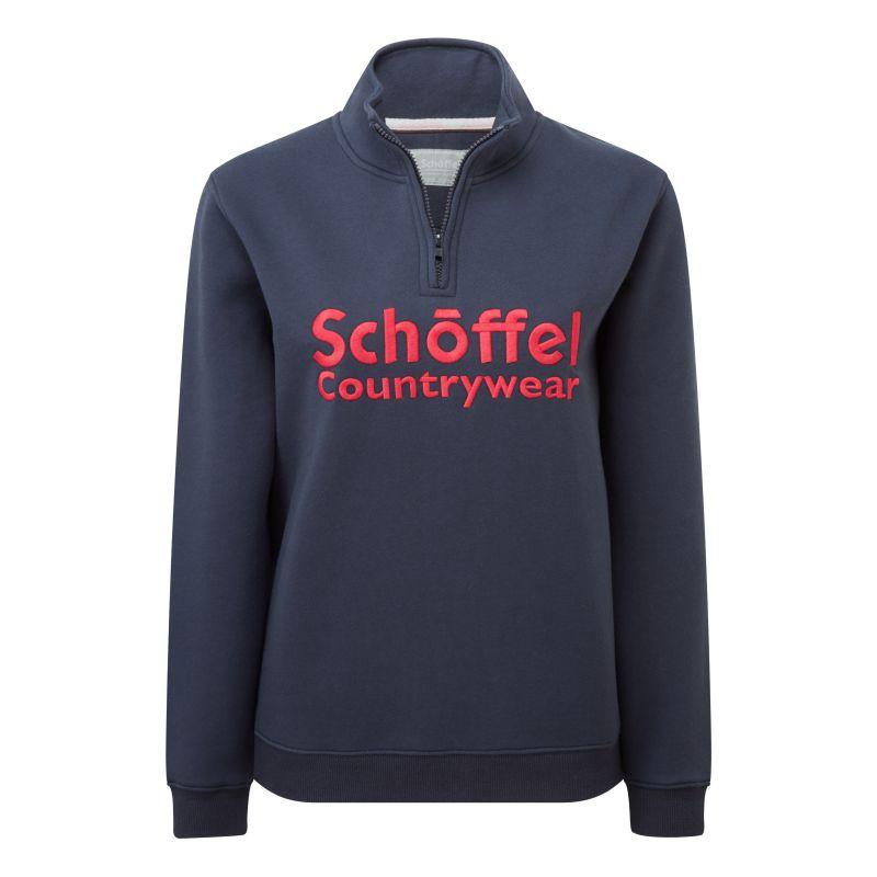 Schoffel St Issey Ladies 1/4 Zip Sweatshirt - Slate Navy - William Powell