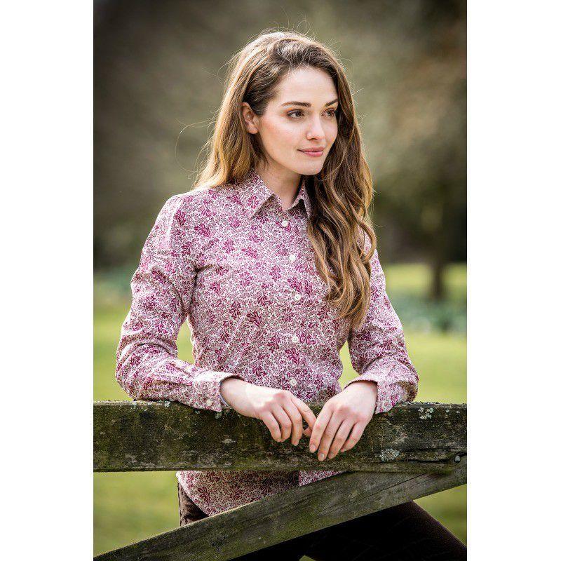 Schoffel Suffolk Cotton Shirt - Fern Burgundy - William Powell