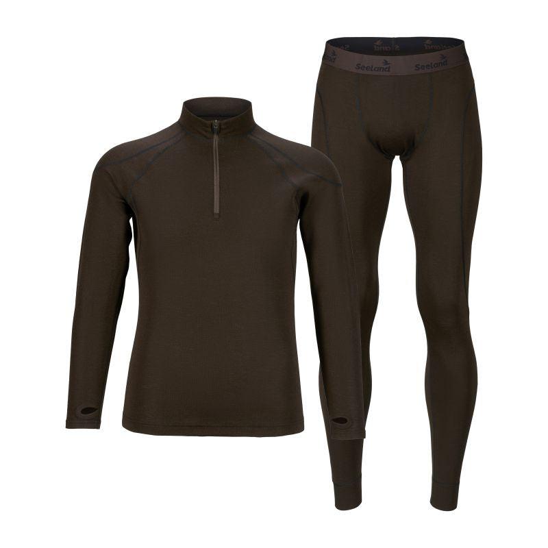 Seeland Climate Mens Merino Wool Base Layer Set - Clay Brown - William Powell