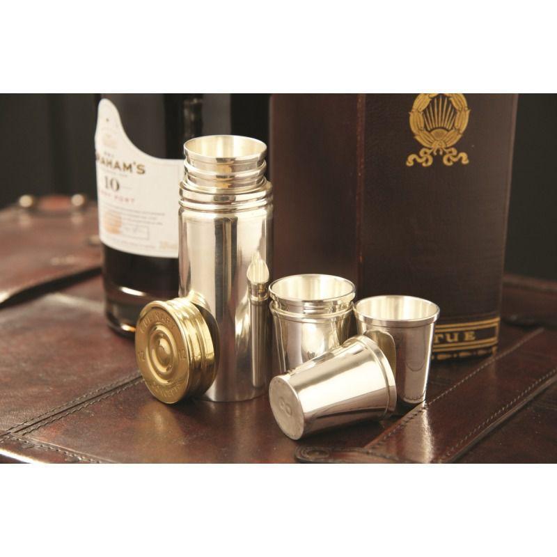 Silver Plated Shot Cartridge & 8 Numbered Stirrup Cup Set - William Powell