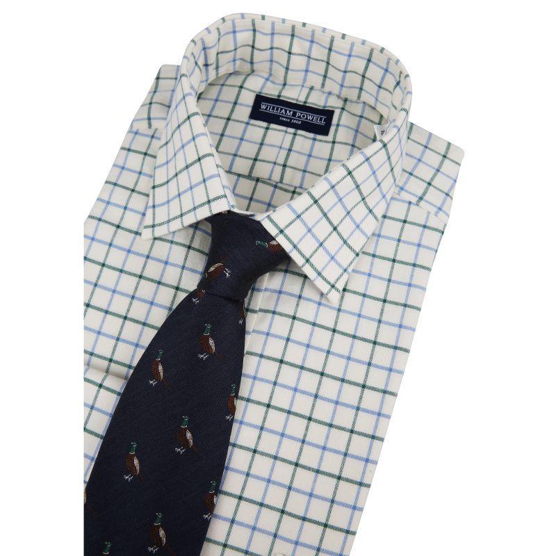 William Powell Country Check Regular Fit Mens Shirt - Blue/Green - William Powell