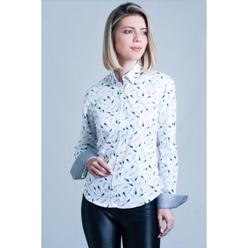 William Powell Ladies Feathers Shirt - White - William Powell