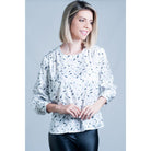 William Powell Ladies Satin Blouse - Feathers - William Powell