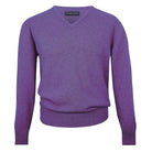 William Powell Leven V Neck Jumper - Heliotrope - William Powell