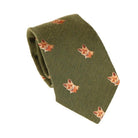 Wool Silk Mix Tie Foxhead - Green - William Powell