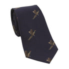 Woven Silk Tie - Pheasant Navy - William Powell